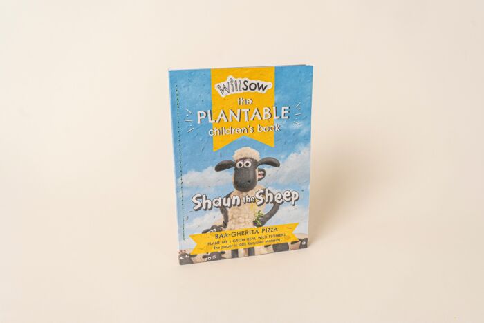 Front standing image of Willsow's shaun the sheep plantable children's book