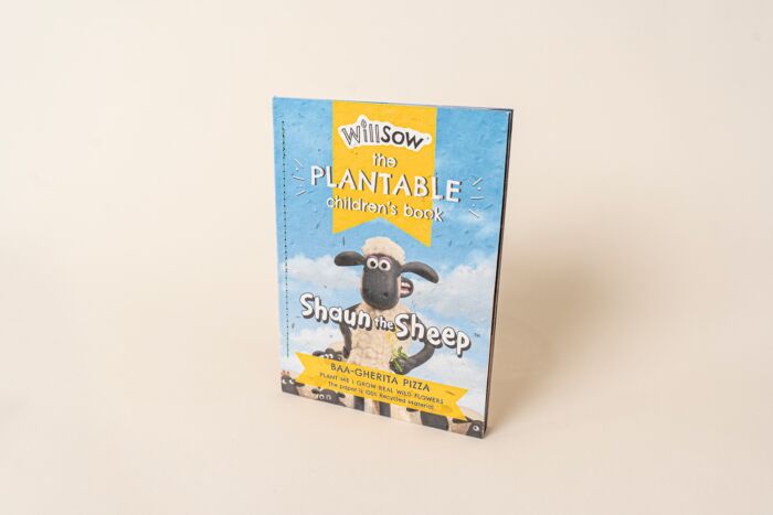 Front standing image of Willsow's shaun the sheep plantable children's book