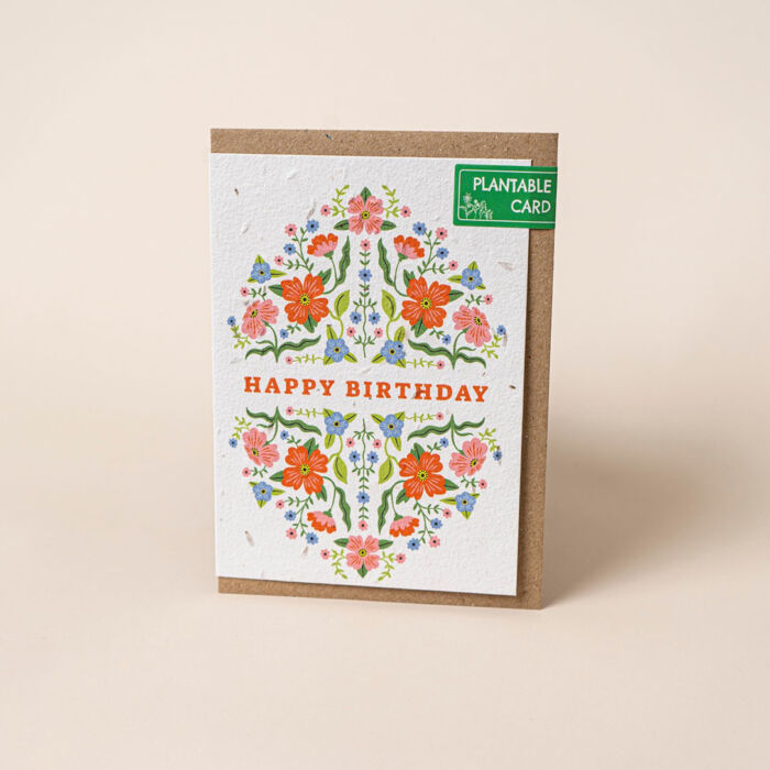 Willsow Plantable Wildflower Greetings Card - Happy Birthday Summer Flowers
