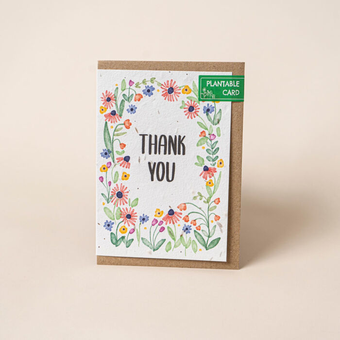 Willsow Plantable Wildflower Greetings Card - Thank You